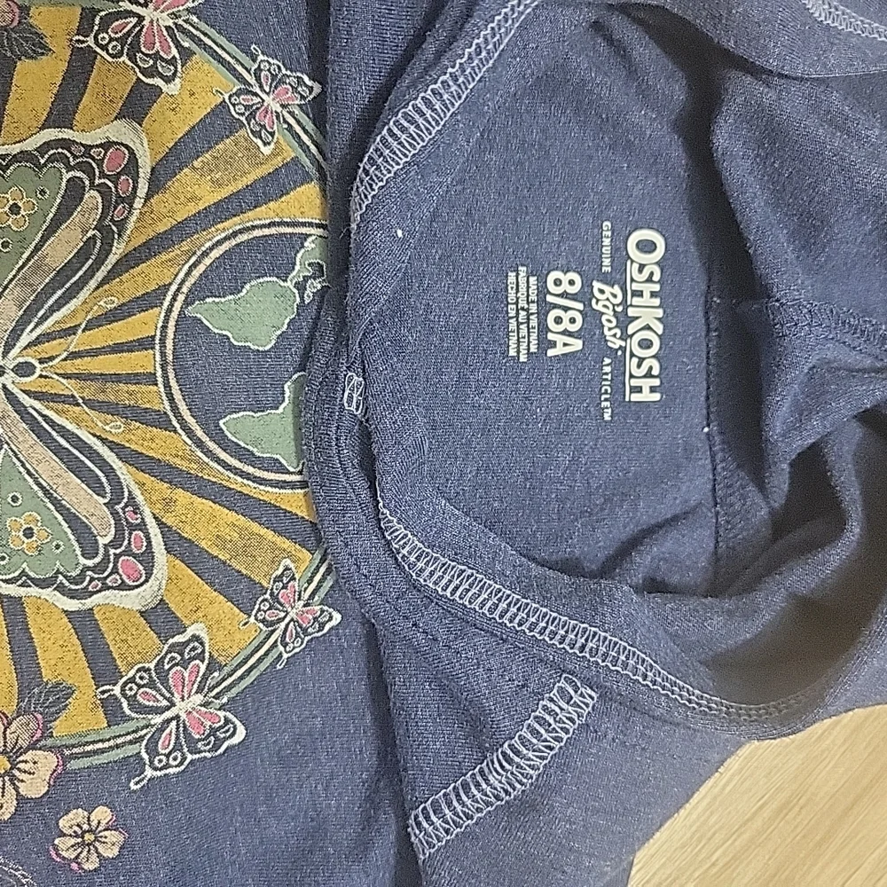 OshKosh B'gosh Navy Hoodie with Butterfly and Floral Design